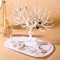 white elk tray earrings ring jewelry storage rack dressing table necklace key storage tray abstract deer animal ornaments decor