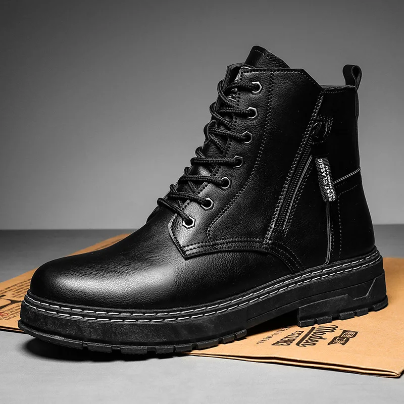 

Snow Boots Men Fashion Men's Winter Boots Plush Men's Shoes Outdoor Men Shoes Army Work Shoes Footwear