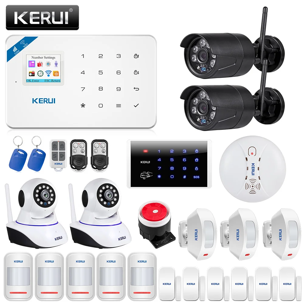 Система охранной сигнализации KERUI W18 с поддержкой Wi Fi и GSM|Комплекты для