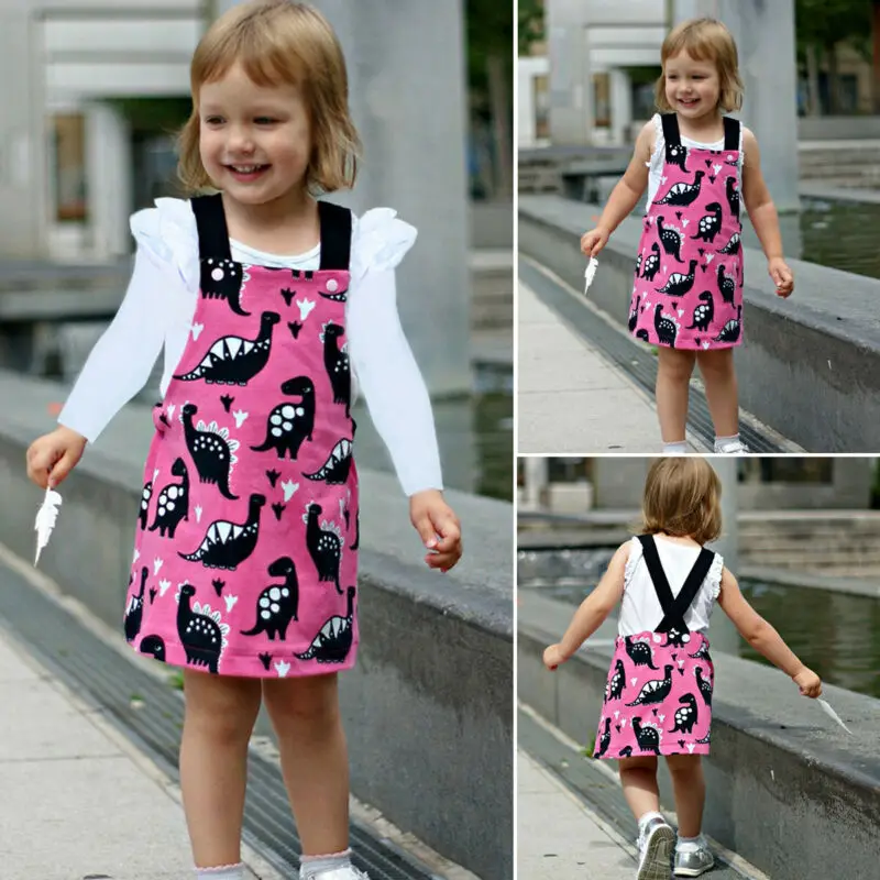Одежда для малышей и девочек От 1 до 6 лет детская одежда юбка на бретелях с
