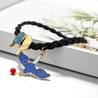 50 hot sales fashion women enamel parrots pendant braided rope anklet foot jewelry bracelet