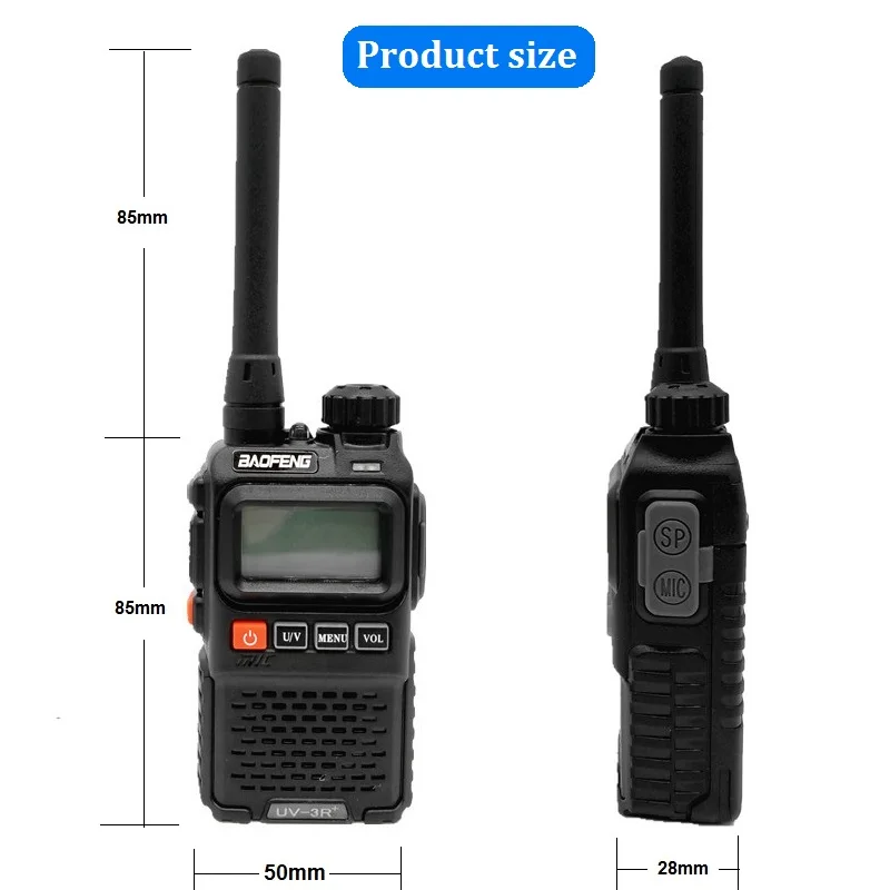 BAOFENG UV-3R PLUS Portable CB Radio Comunicador Long Range Walkie Talkie UHF VHF Ham Mini Transmitter UV 3R + Antenna | Мобильные