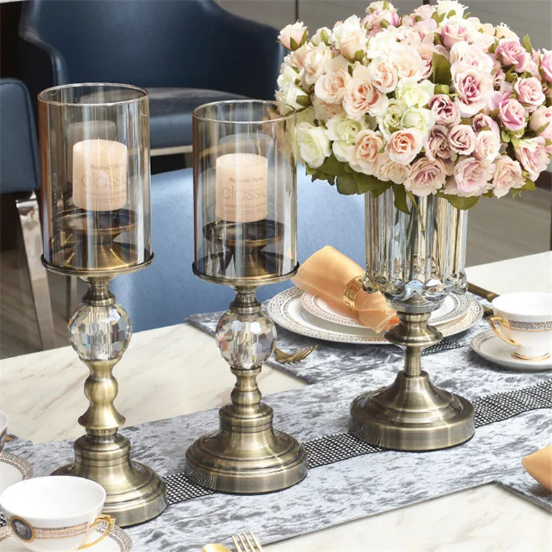 С украшением в виде кристаллов подсвечники один чайный светильник держатель для