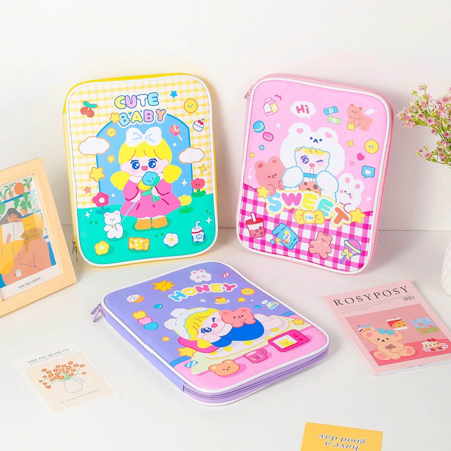 Bentoy Milkjoy 10.2 10.5 11inch Mac ipad Case Soft Shockproof Pen Pocket Holder Cute Korea Fashion iPad Bags For Travel Business |