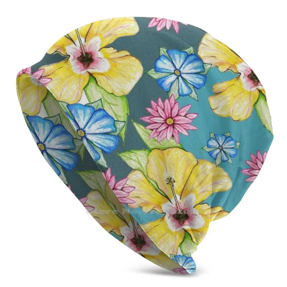 Шапка с цветочным рисунком для улицы теплый спортивный головной убор шапочки
