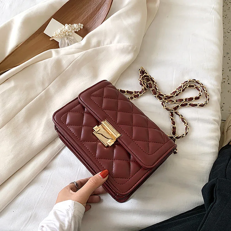 

Сумка-мессенджер Женская, лето 2021, простая, модная, однотонная, из искусственной кожи, сумки через плечо с цепочкой