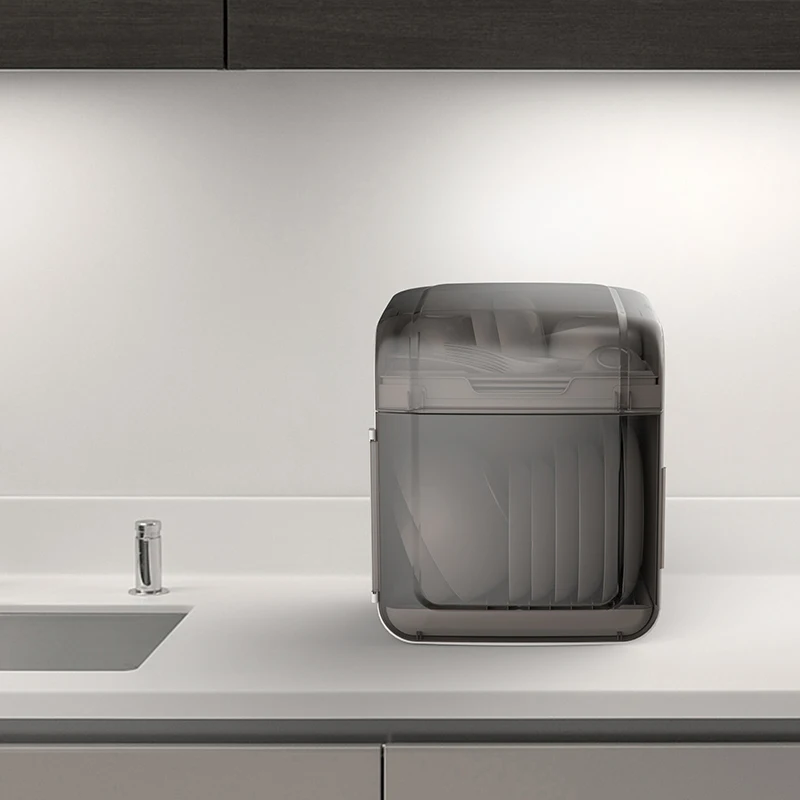 Полка для посуды с дренажной доской пластиковые тарелки хранения антимикробная