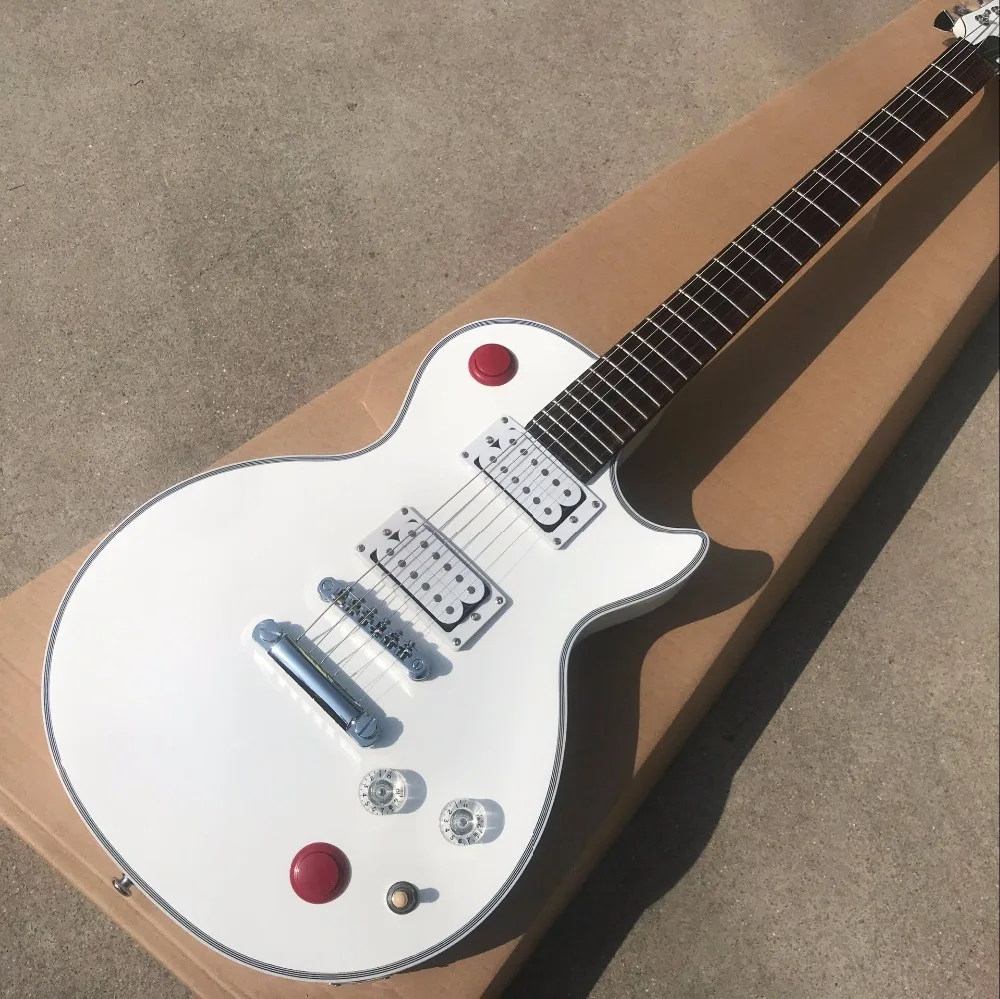 Guitarra Eléctrica personalizada Kill Switch, Guitarra de estilo Buckethead, 24 trastes, color blanco alpino