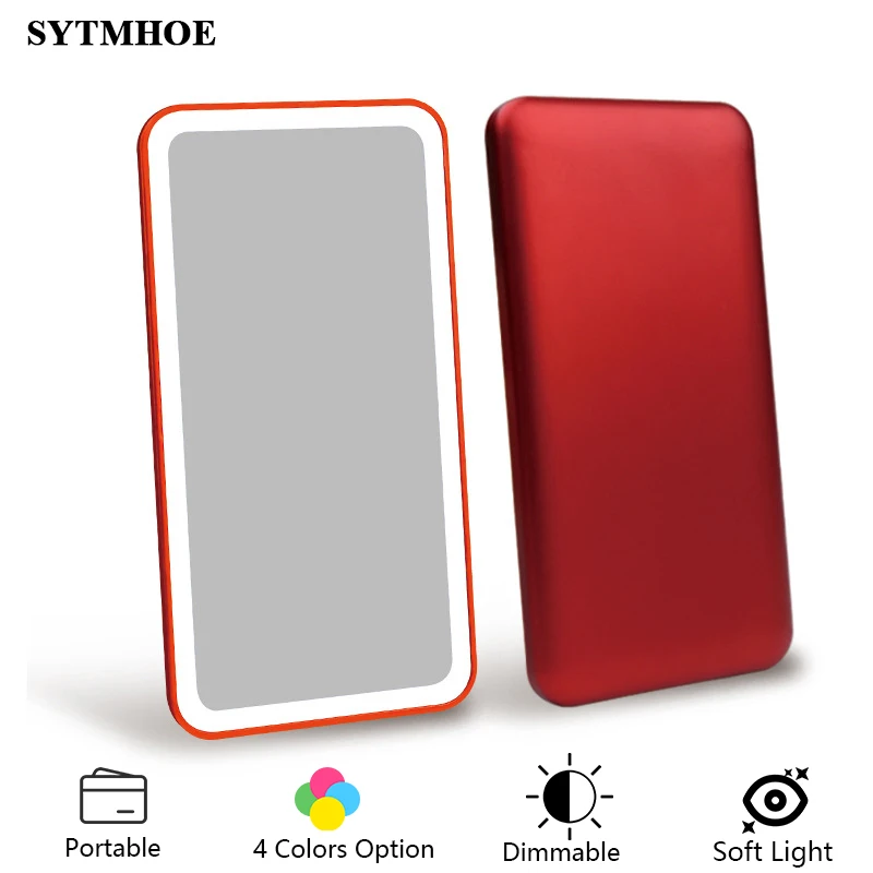 Светодиодное зеркало для макияжа Sytmhoe портативное с регулируемой яркостью и