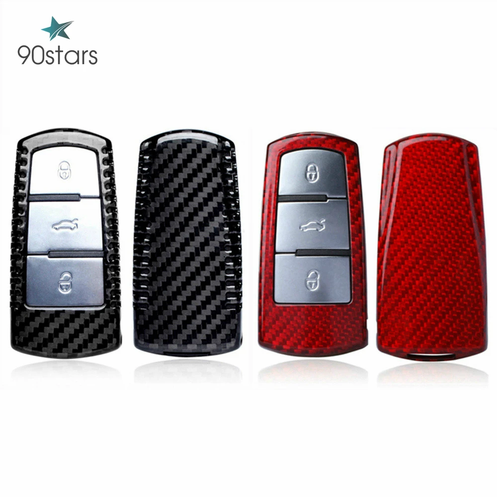 Красный и черный защитный чехол из углеродного волокна для дистанционного ключа