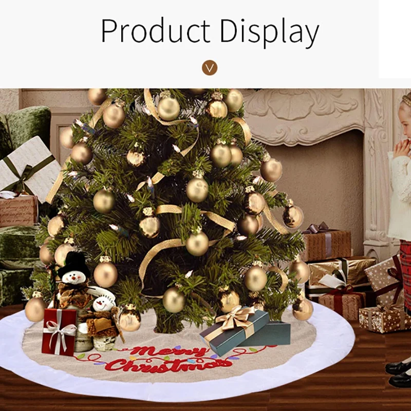 

120cm Christmas Tree Skirt Round Carpet Christmas Decorations for Home Floor Mat New Year 2021 Xmas Tree Skirts