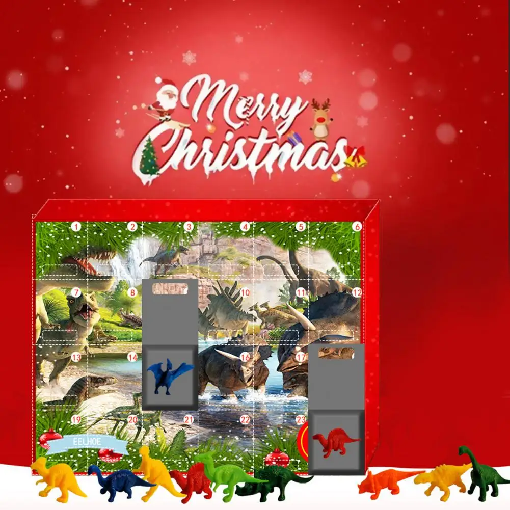 Dropshipping 2021 Hot 24Pcs/Box Realistic Dinosaurs Advent Calendar Cartoon PVC Christmas Countdown Blind Box for Party | Дом и сад