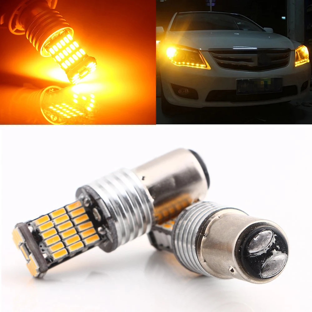2 шт./компл. желтая 1157 BAY15D P21/5W 45SMD 4014 светодиодсветодиодный Автомобильная задняя