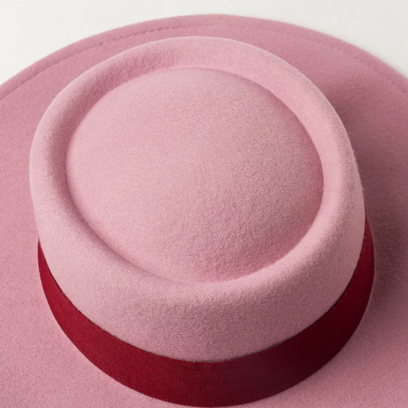 Новая шерстяная шляпа-котелок в форме кольца с плоским верхом и большими