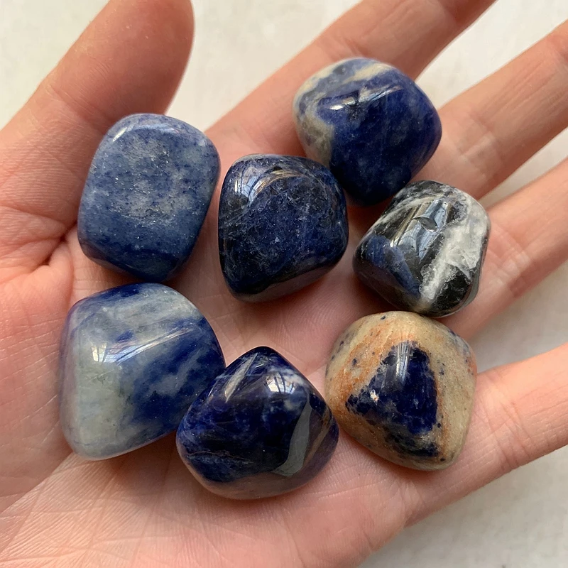 Натуральные Синие кальдалитовые камни опущенный кристалл оптом полированные