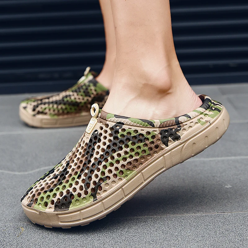 Шлепанцы PULOMIES мужские летние для сада и пляжа массажные тапки сандалии бассейна