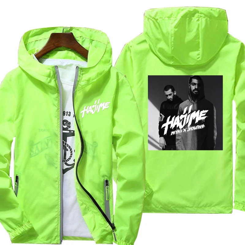

New Hajime Miyagi Andy Panda Jackets Zipper Men Women Casual Windbreaker Thin Reflective Hooded Coat Outwear Jacket Black