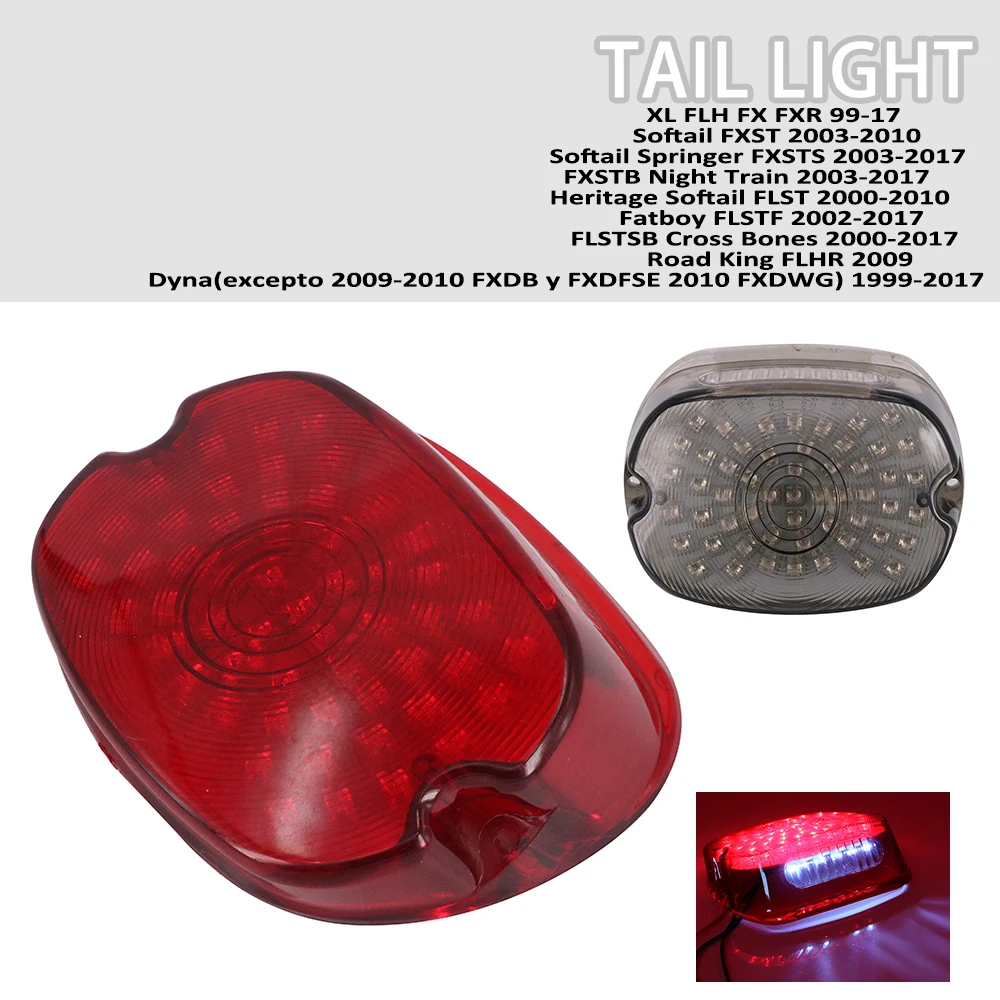 

Motorcycle Smoke LED Tail Rear Turn Indicator Signal Light Lamp Taillight For XL FLH FX FXR Dyna Softail FXST Road King FLHR