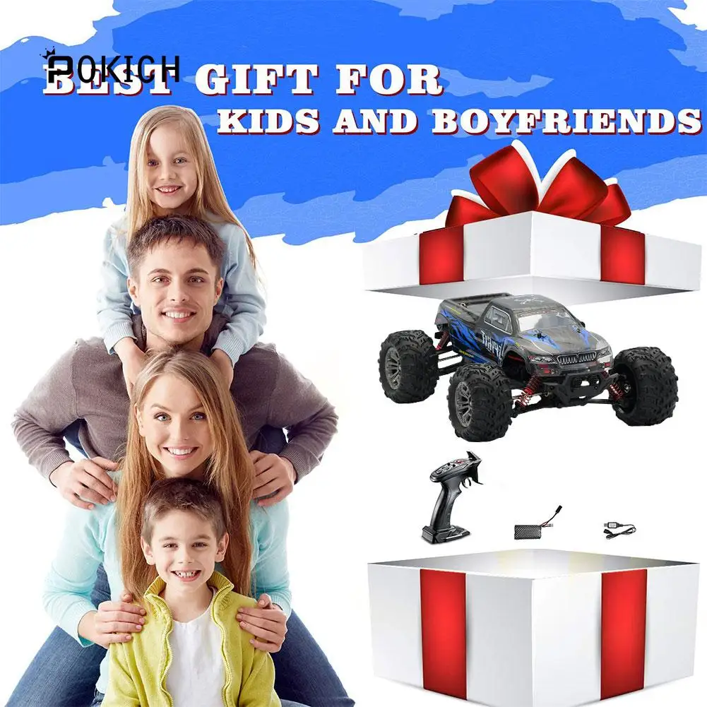 Pokich большой размер 1:16 масштаб Высокоскоростной RC игрушки 4WD 2 4 ГГц пульт