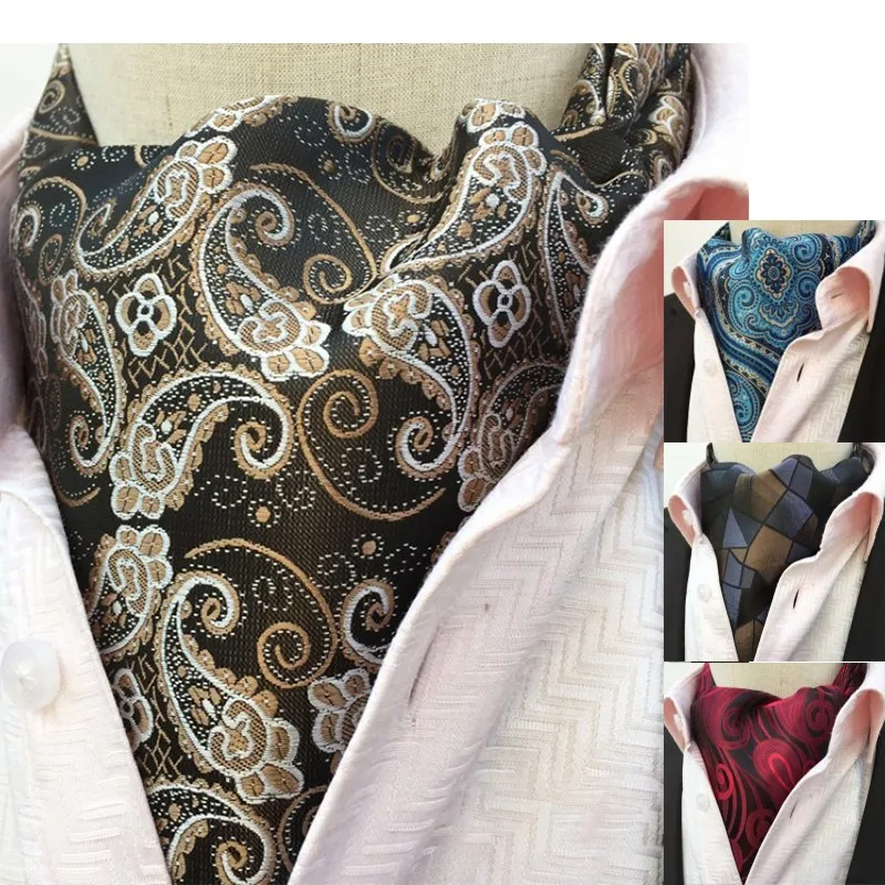 

Men's Necktie Jacquard Woven Cravat Wedding Cravats Mens Smooth Ascot Ties For Men Tie