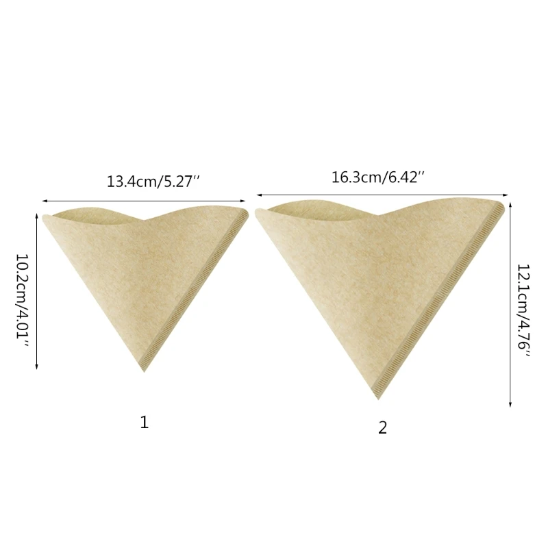 

V60 Coffee Filters Paper 100Count Unbleached Natural Filter Paper for Pour Over
