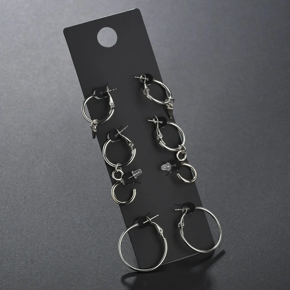 4 пары/компл. Женская бижутерия|Серьги-кольца| |