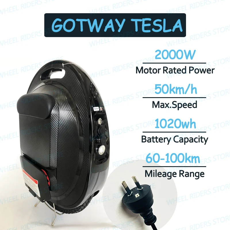 Gotway Tesla новейший обновленный с кнопкой против вращения и звуком Bluetooth 1020Wh 2000 Вт Одноколесный Электрический велосипед - Цвет: Tesla 2019 AU Plug