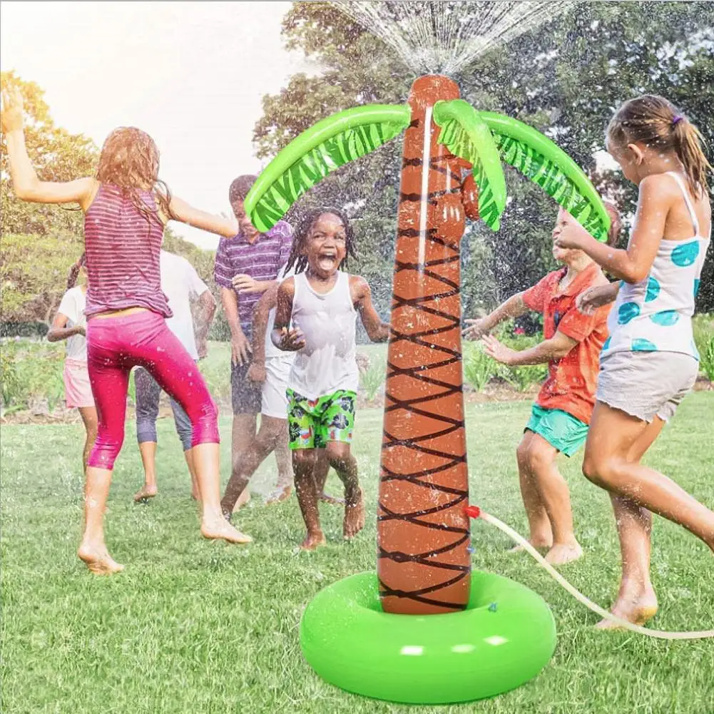 

155cm Inflatable Pvc Coconut Palm Tree Water Sprinkler With Swimming Pool Portable Outdoor Beach Party Water Spray Toys For Kids