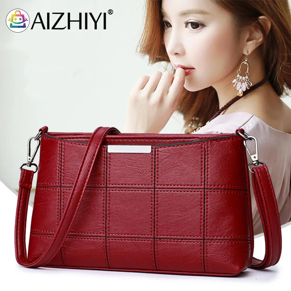 

Fashion Women Checker Solid Color Shoulder Crossbody Messenger Bag Casual Ladies Small Purse Handbags