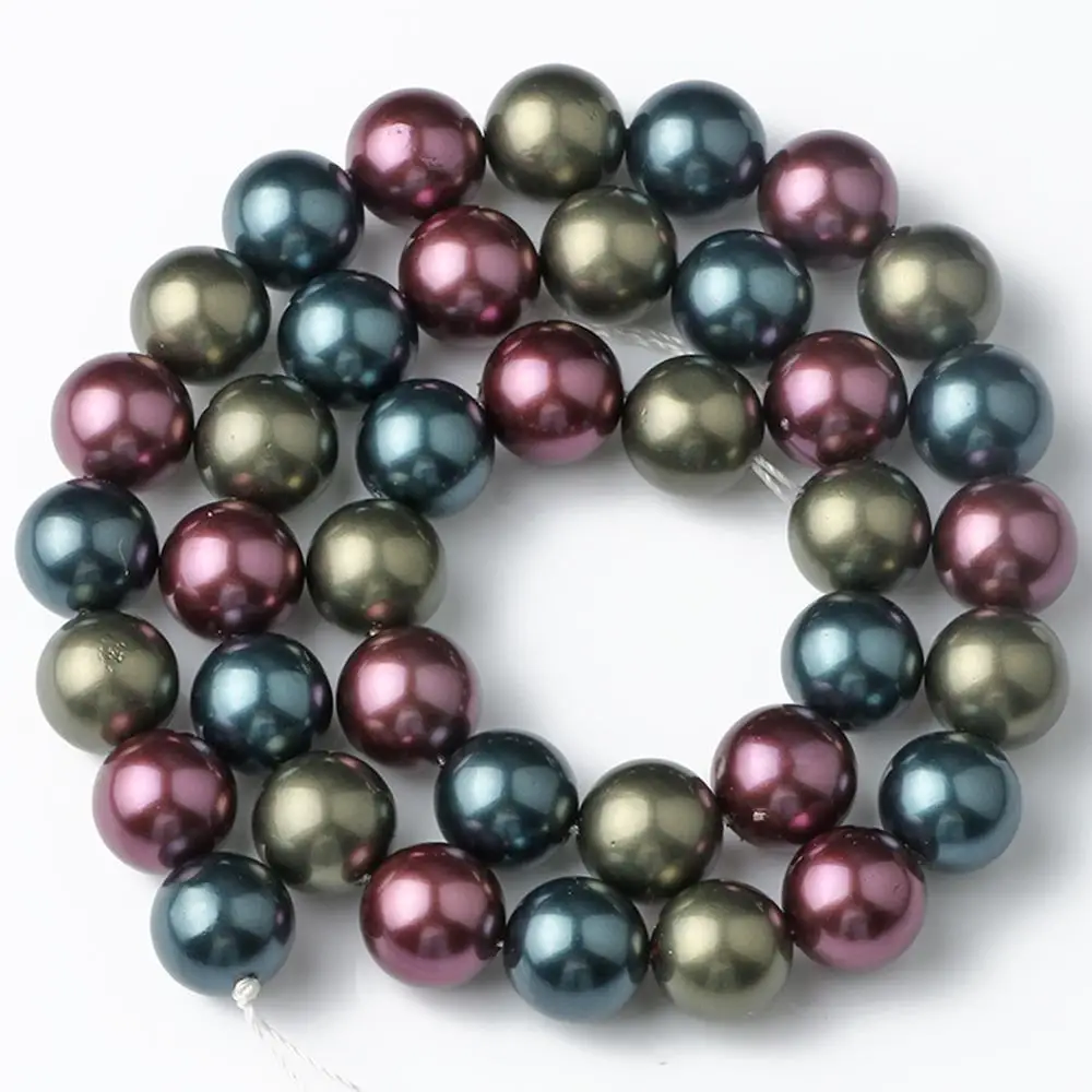 Черный многоцветный жемчуг бусины круглой Свободные Spacer Бусины из нержавеющей стали для изготовления ювелирных изделий Diy ожерелий и браслетов 6/8/10/12 мм