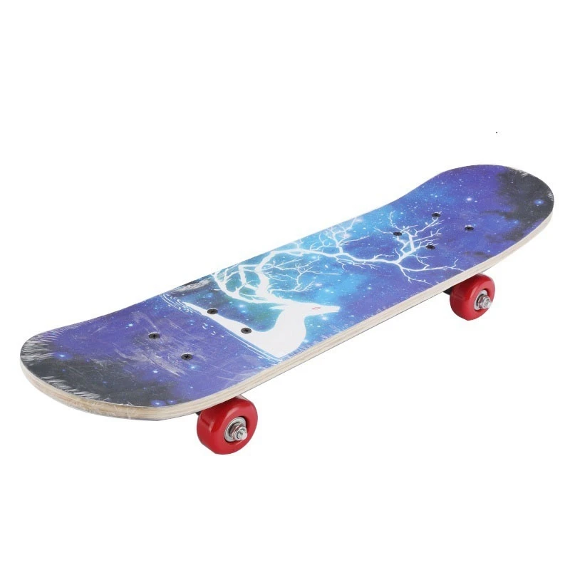 

60cm Kids Double Rocker Skateboard Cartoon Four-Wheel Skate Board Longboard for Boy Girl Child Outdoor Skatboarding