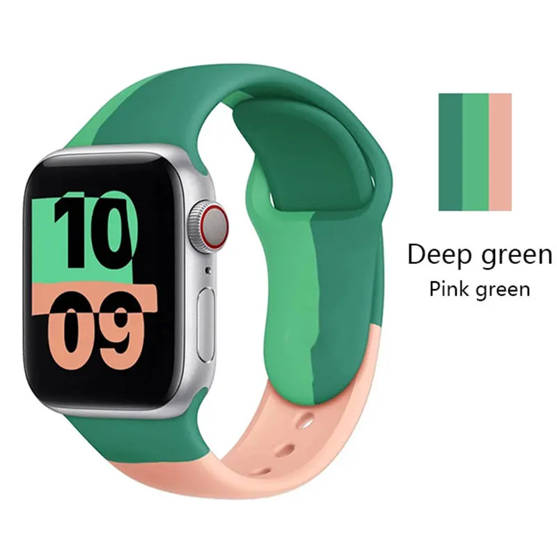 

Breathable strap For Apple Watch 6 Band 40mm 44mm watchband 38mm 42mm silicone Belt bracelet Correa for iWatch Series 6 SE 5 4 3