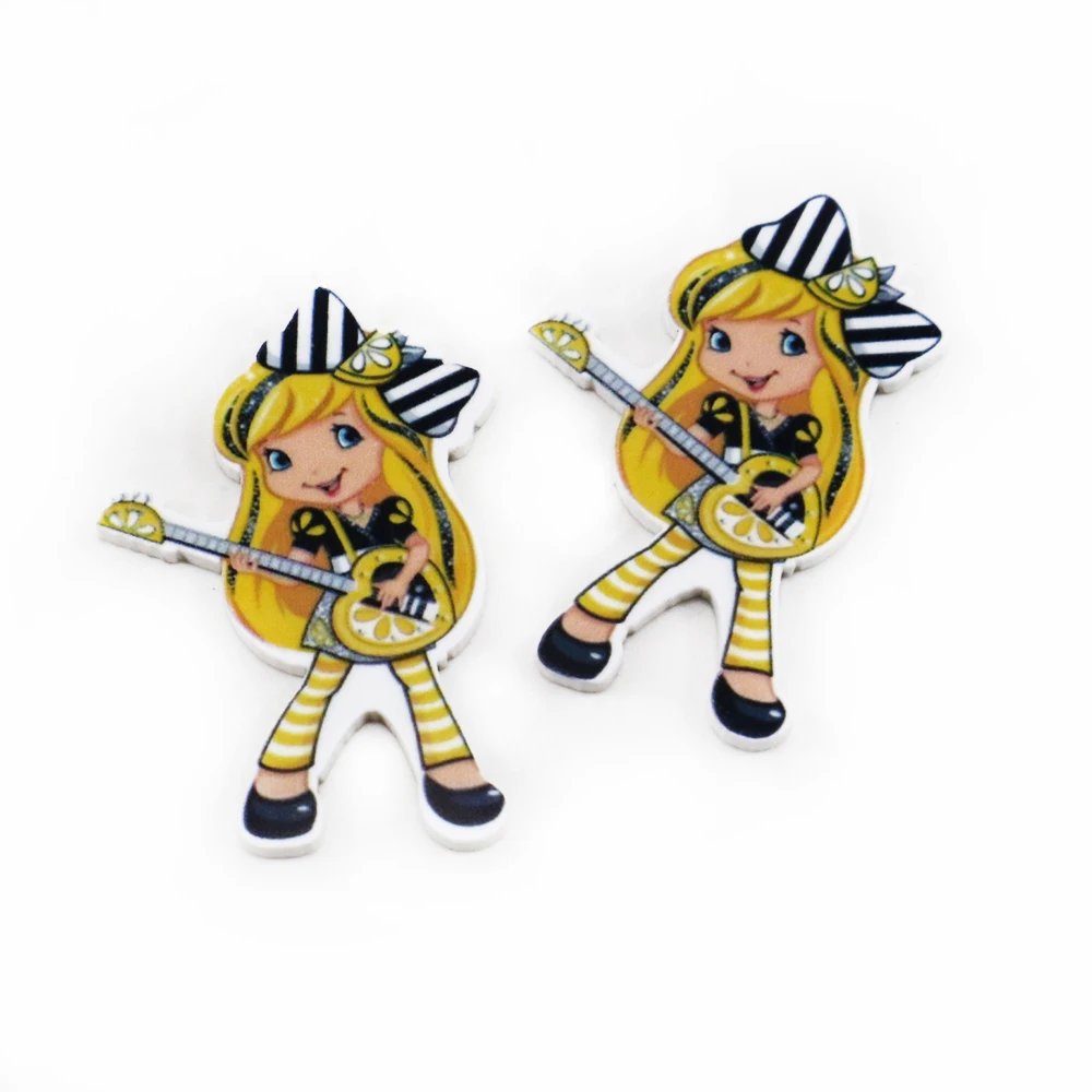 Avid angie Девочки мультфильм акриловая плоская полимерная 5 штук DIY украшения