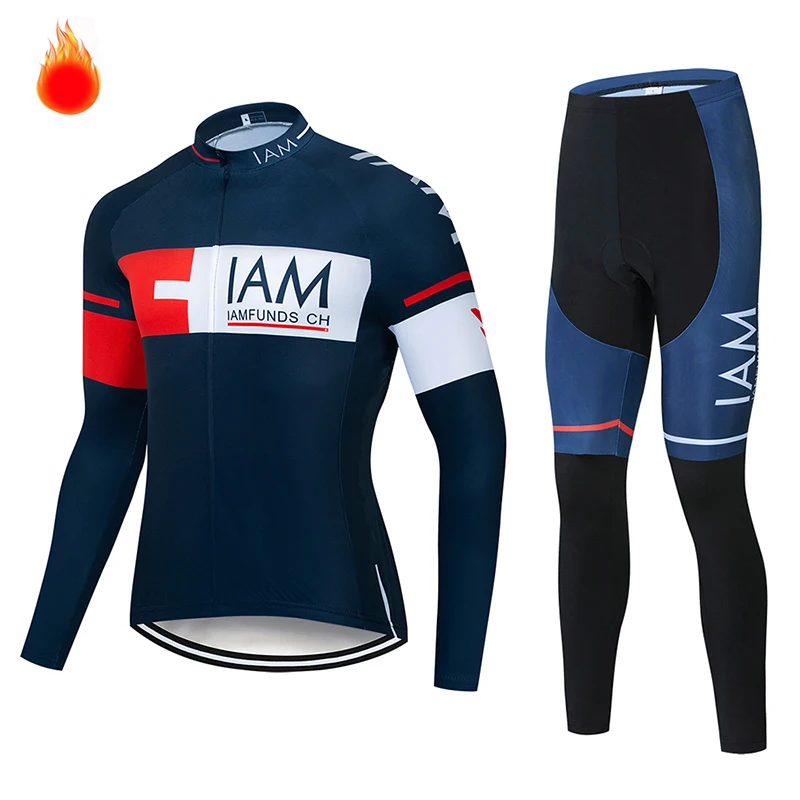 IAM 2019 Зимняя Теплая Флисовая одежда для велоспорта профессиональная команда