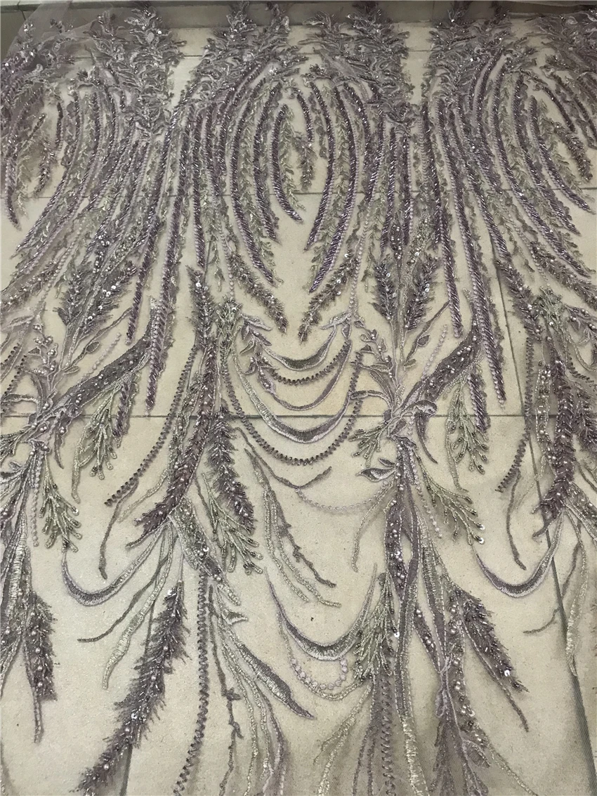 

Embroidered Tulle Lace 5yard/lot with beads SYJ-218687 super Quality tulle Lace Fabric