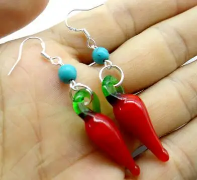 Натуральный камень красный перец кварц кристалл бирюзы подвески серьги для