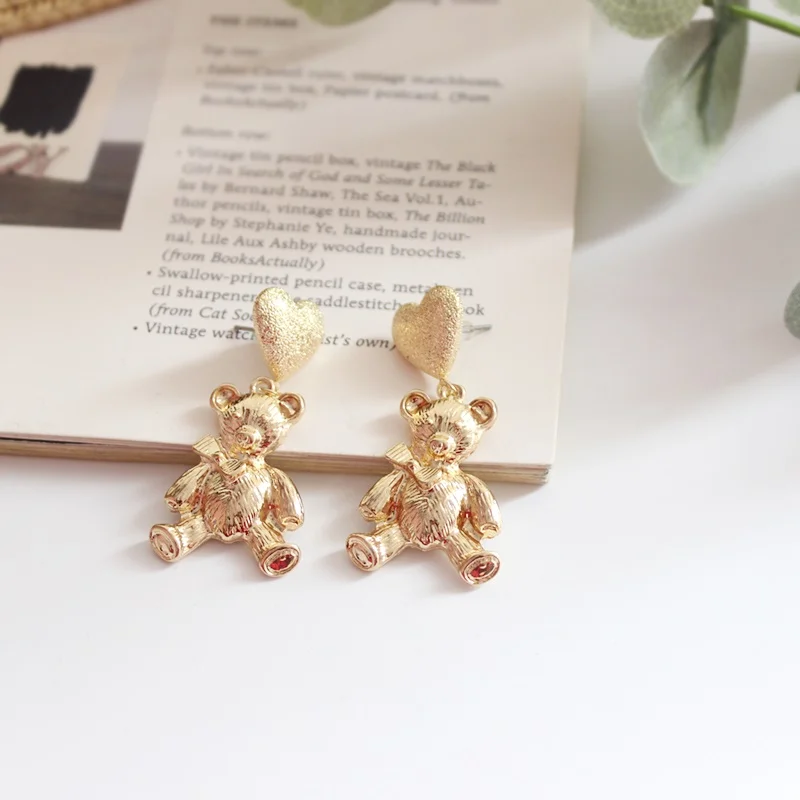 Earring 6040 SANSUMMER женские кольца темперамент милые дикие простые кольца с медведем романтические дизайнерские ювелирные изделия Роскошные модные кольца с животными 6784 - Цвет основного камня: Earring 6040