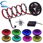 СВЕТОДИОДНАЯ лента SMD 5050 RGB с питанием от USBаккумулятора, Радиочастотный пульт дистанционного управления с регулируемой яркостью, многоцветная водонепроницаемая светодиодная лента 5 В, гирлянда