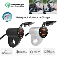 motorcycle charger led digital display dual usb qc3 0 fast charging motorcycle phone charger waterproof motorcycle usb charger