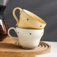 ceramic coffee cup dish hand painted underglaze color breakfast mug japanese afternoon tea leisure milk couple water cup