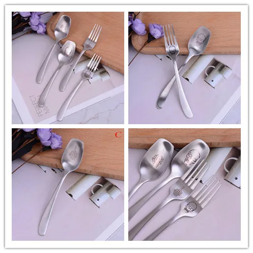 1 шт. новый скелет череп напечатанная ложка вилки нержавеющая сталь Западная