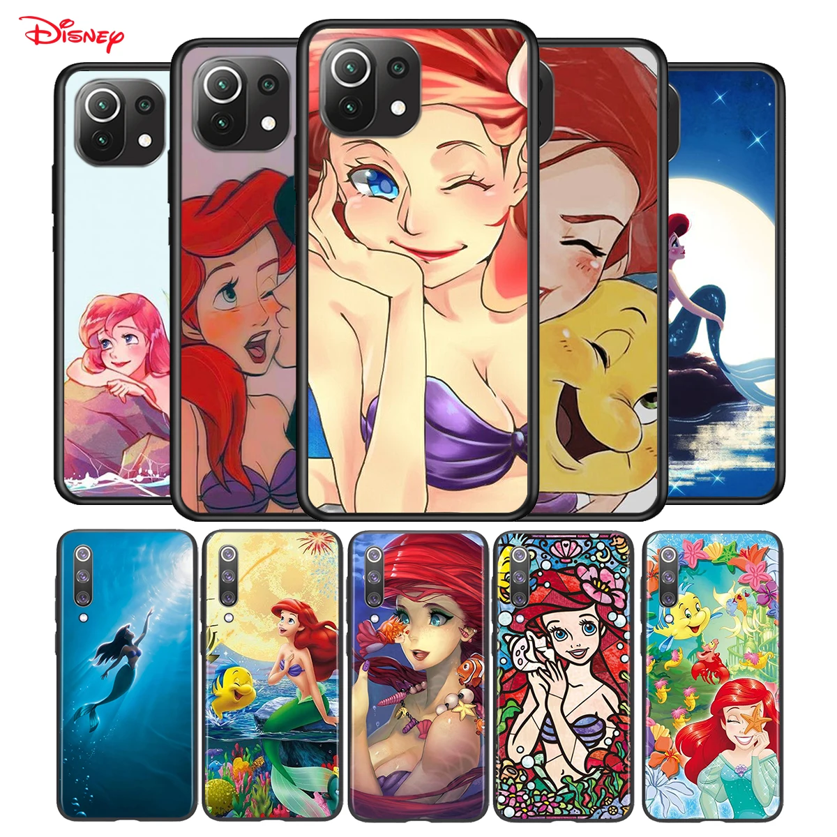 

Soft Silicone Cover Princess Ariel Disney For Xiaomi Mi 11 11i 10i 10T Note 10 9 9T SE 8 Lite Pro Ultra Phone Case