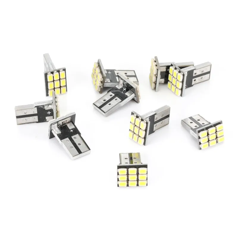10 шт. T10 светодиодный Подсветка регистрационного номера лампы 9SMD 2825 192 194 168 W5W