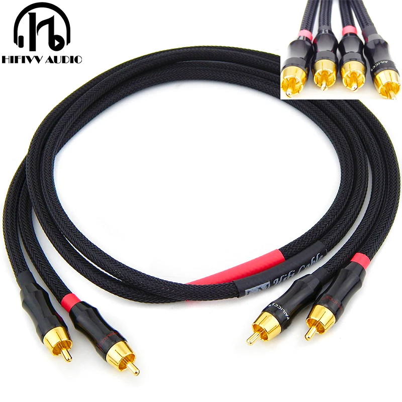 2 шт./пара аудио кабель RCA штекер линия Класс W/ Budweiser мужчинами к Hi Fi для усилитель