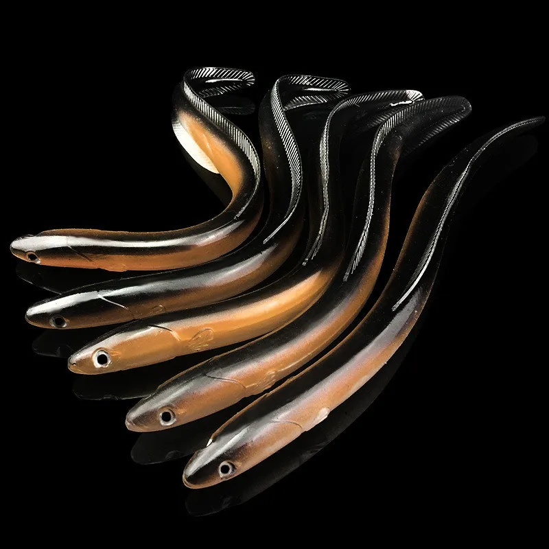 

30cm 58g Silicone Rubber Lure Soft Eel Lure Black Loach Swimbait Fishing Accessories