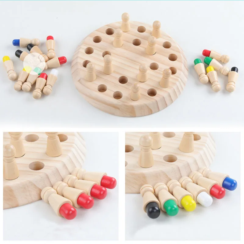 

Kids Montessori Early Educational Toys Baby Party Game Wooden Memory Match Stick Chess Game Math Toy Color Cognitive Ability Toy