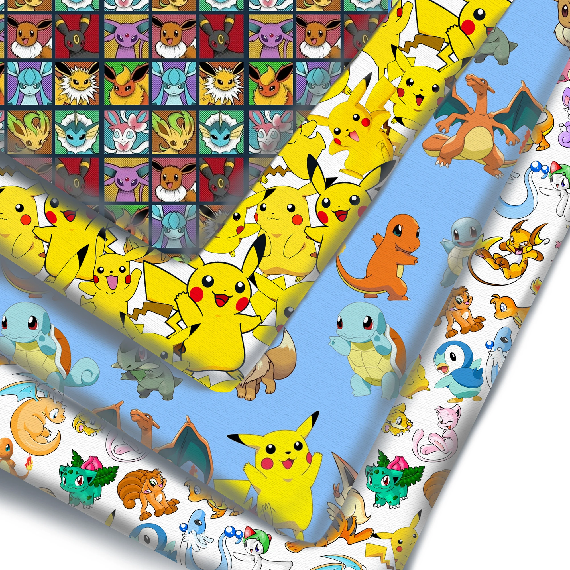 Половинная ткань из полиэстера и хлопка с японским мультяшным принтом для детей