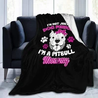best pink american pitbull terrier dog fleece throw blanket wearable blanket bedroom decor queen size plush cozy blanket gift