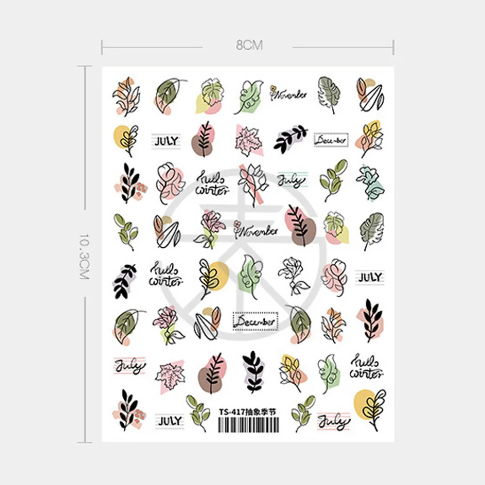 

Flower Pattern Small Fresh Japanese Nail Stickers DIY Simple Fashion Nail Art Decoration Girl Heart Charm Manicure