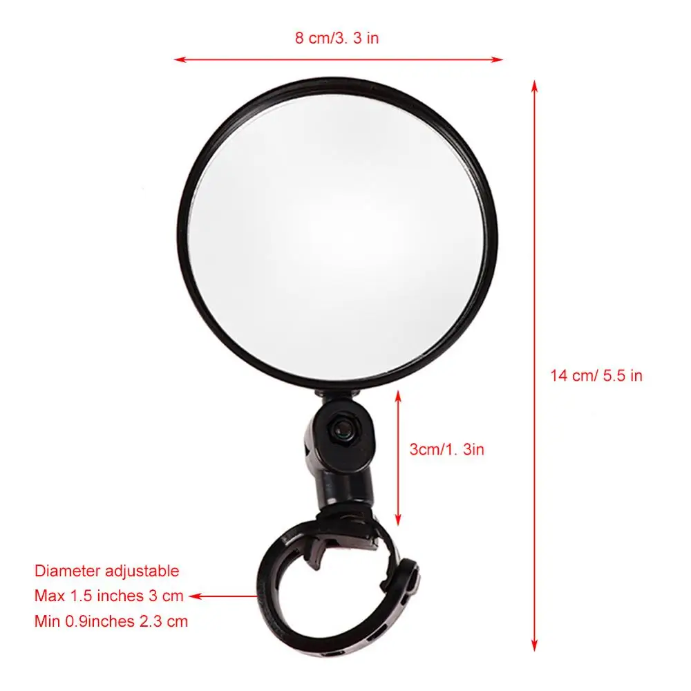 

1Pcs 360 Rotation Rearview Mirror Bike Bicycle Cycling Wide Rear View Reflector MTB Mirror for Bike Left Right Adjustable
